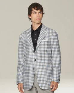 CHECKED CASHMERE BLEND BLAZER