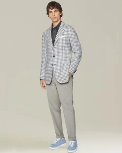 CHECKED CASHMERE BLEND BLAZER