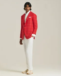 CHECKED CASHMERE BLEND BLAZER