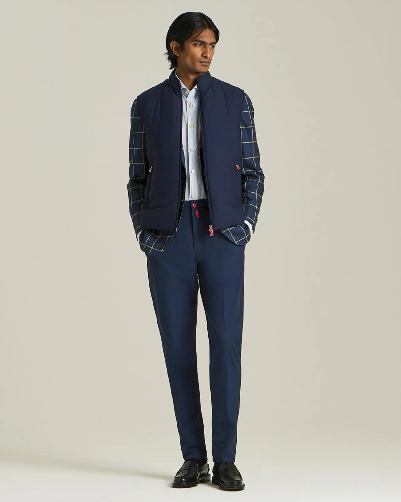 CHECKED CASHMERE BLEND BLAZER