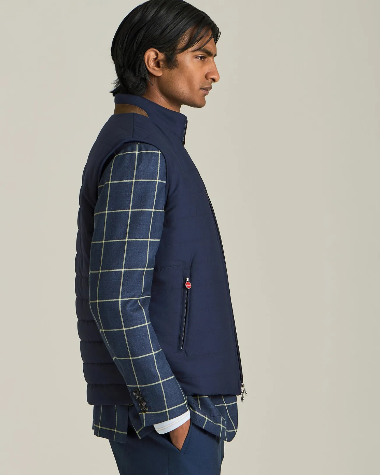 CHECKED CASHMERE BLEND BLAZER