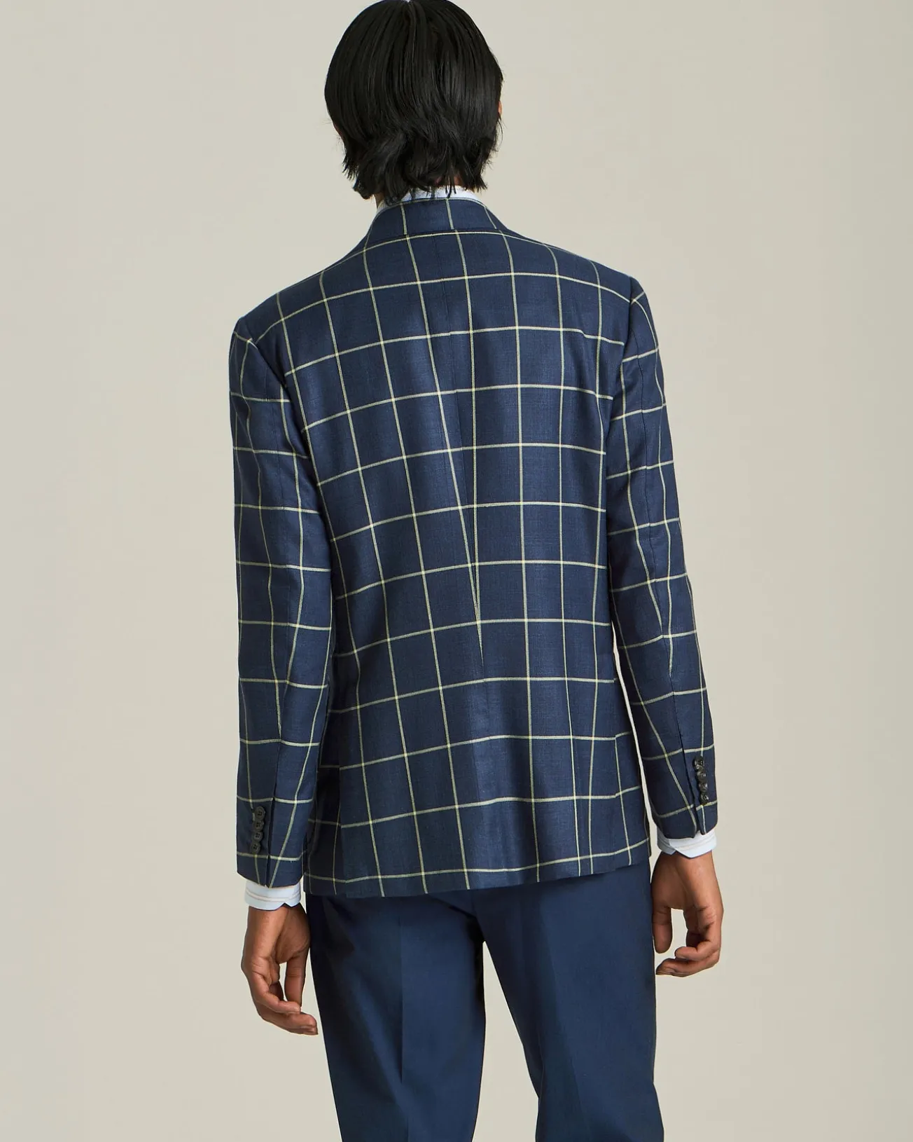 CHECKED CASHMERE BLEND BLAZER