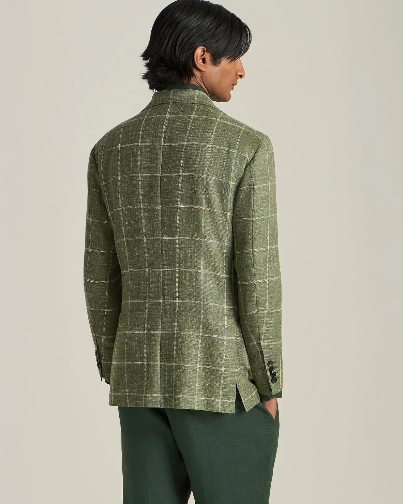 CHECKED CASHMERE BLEND BLAZER
