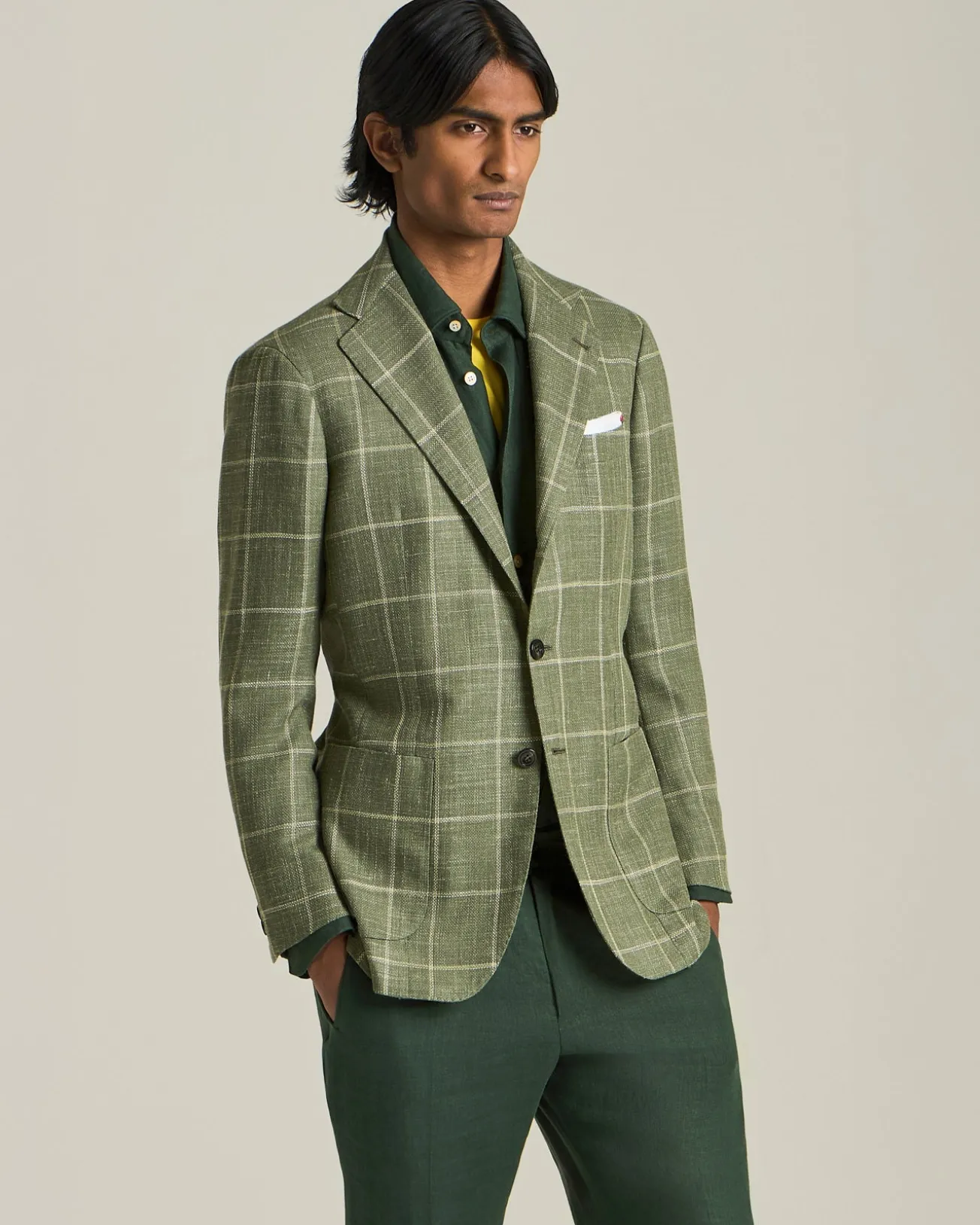 CHECKED CASHMERE BLEND BLAZER