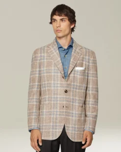 CHECKED CASHMERE BLEND JACKET