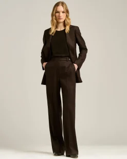 COFFEE BROWN SLEEVELESS TOP IN PURE SILK