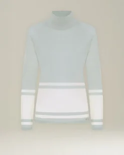 COLOUR-BLOCK CASHMERE AND SILK POLO NECK SWEATER