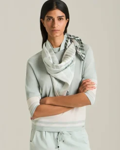 COLOUR-BLOCK CASHMERE AND SILK POLO NECK SWEATER