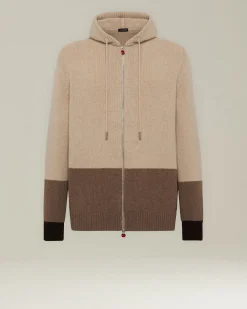 COLOUR BLOCK CASHMERE BOMBER JACKET