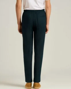 COMFORT LINEN TROUSERS NAVY BLUE