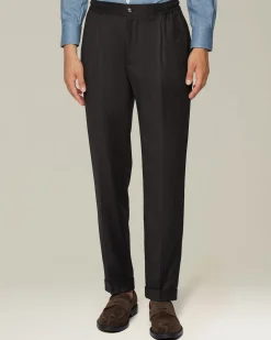 COTTON AND CASHMERE COMFORT TROUSERS