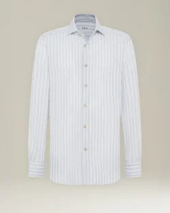 COTTON AND LINEN STRIPED SHIRT