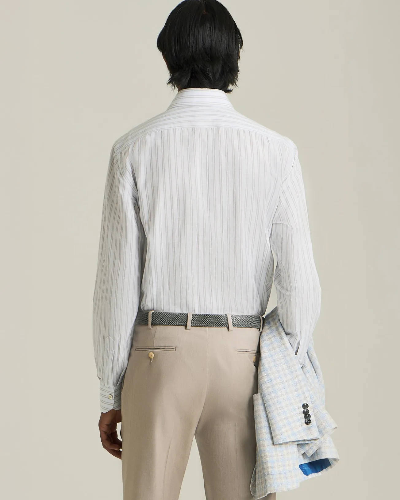 COTTON AND LINEN STRIPED SHIRT