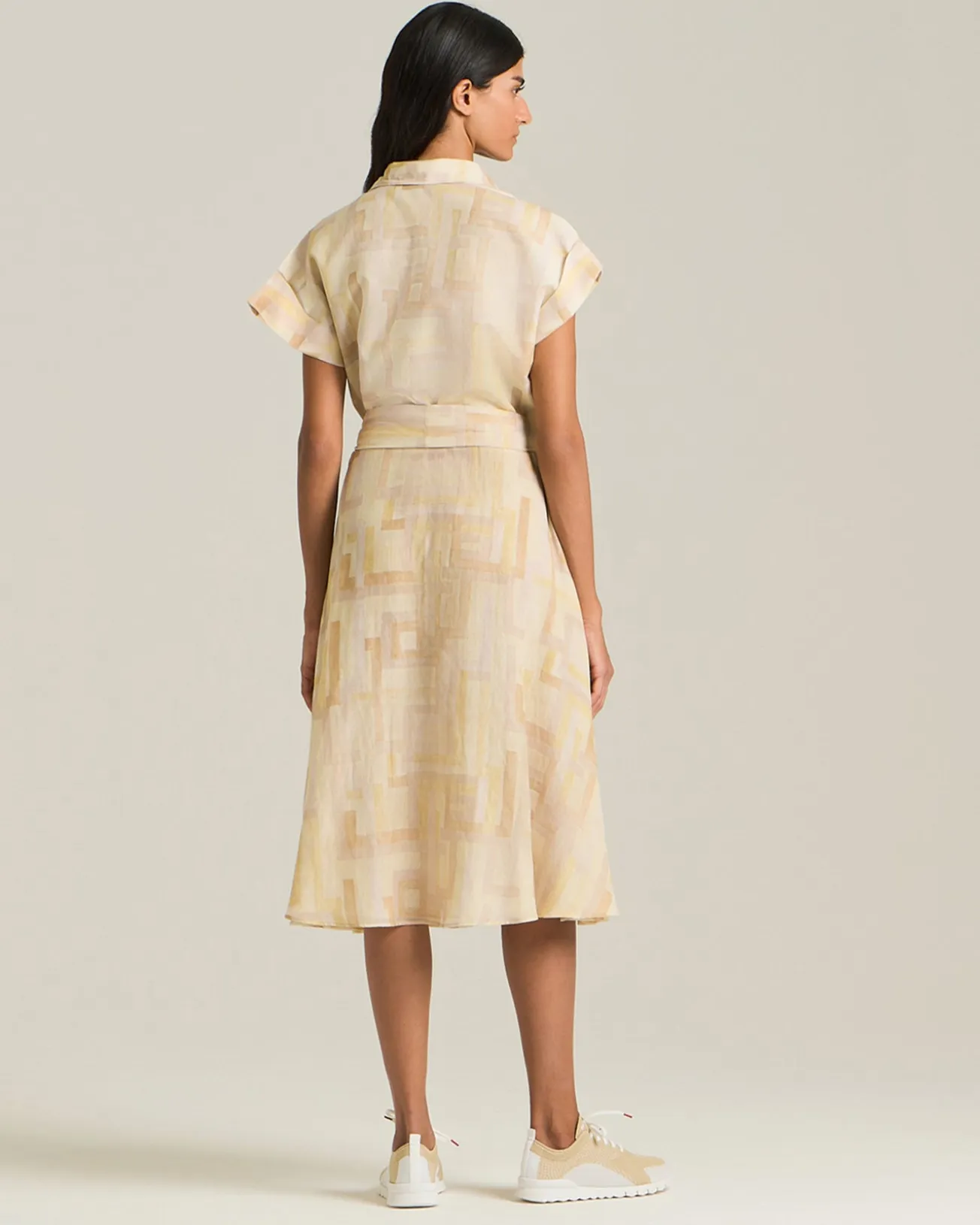 COTTON AND SILK VOILE DAY DRESS