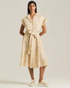 COTTON AND SILK VOILE DAY DRESS