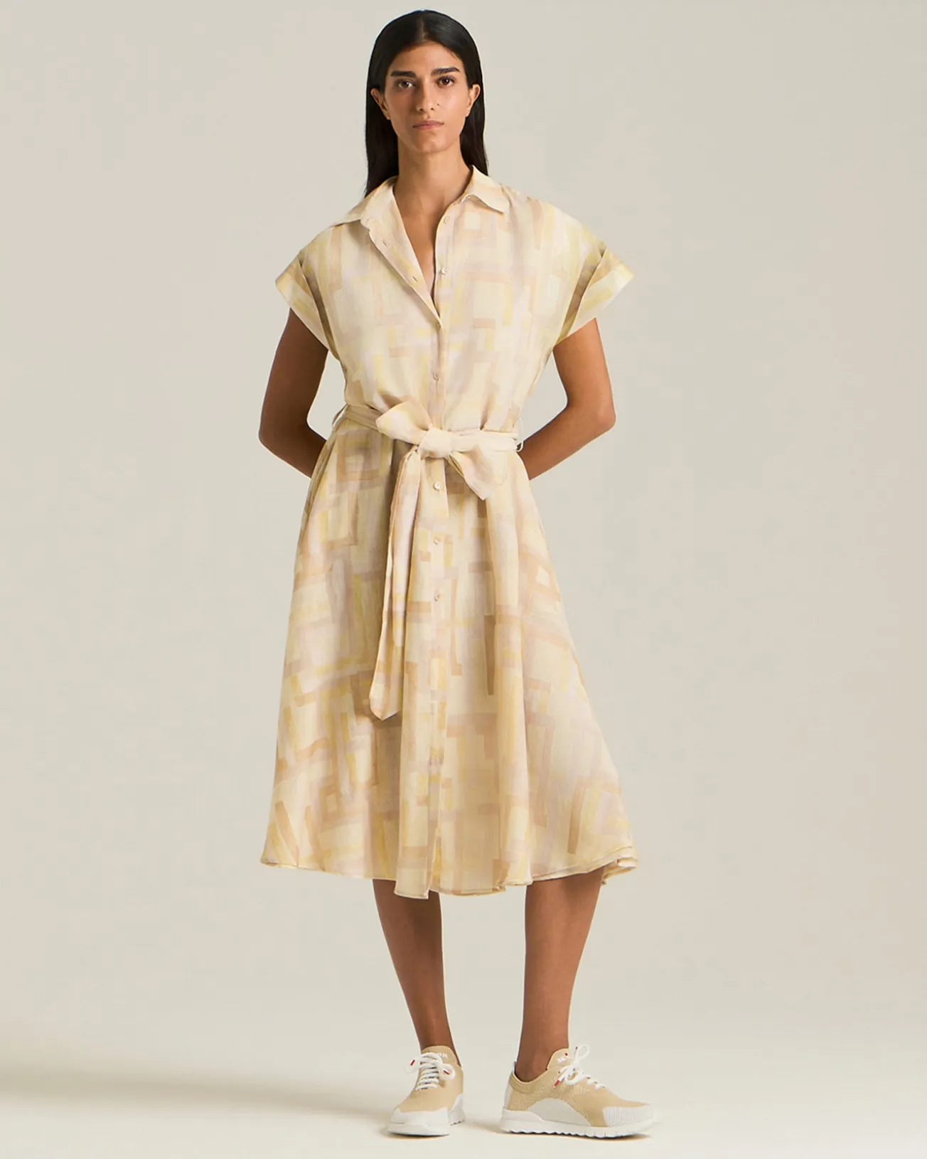 COTTON AND SILK VOILE DAY DRESS