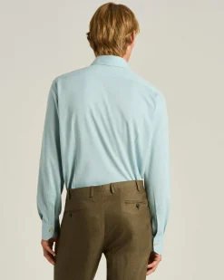 COTTON JERSEY SHIRT IN AZURE