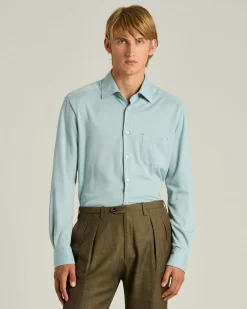 COTTON JERSEY SHIRT IN AZURE