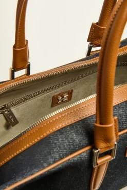 COTTON KISS ME BAG WITH CALFSKIN LEATHER DETAIL