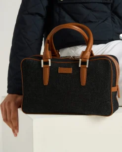 COTTON KISS ME BAG WITH CALFSKIN LEATHER DETAIL