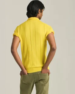 COTTON POLO SHIRT WITH RIBBED PATTERN