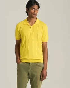 COTTON POLO SHIRT WITH RIBBED PATTERN