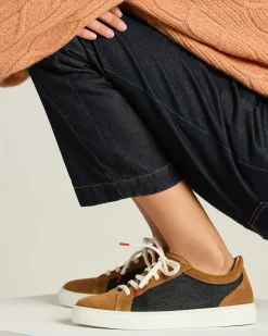 COTTON SNEAKERS WITH CONTRASTING DETAILS IN LEATHER, CALFSKIN AND GOATSKIN