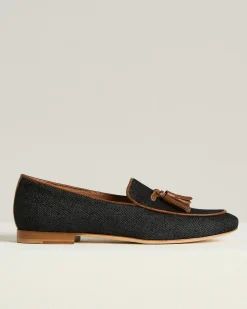 COTTON TASSEL LOAFER DENIM UPPER WITH CALFSKIN LEATHER TRIM