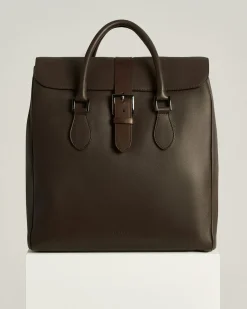 DARK BROWN FULL-GRAIN CALFSKIN SHOPPING BAG