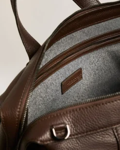 DARK BROWN STAG-LEATHER TRAVEL BAG