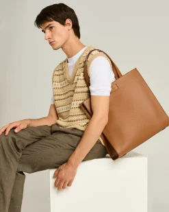 DEERSKIN BROWN TOTE BAG