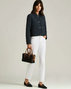 DENIM AND CALFSKIN LEATHER LOAFER