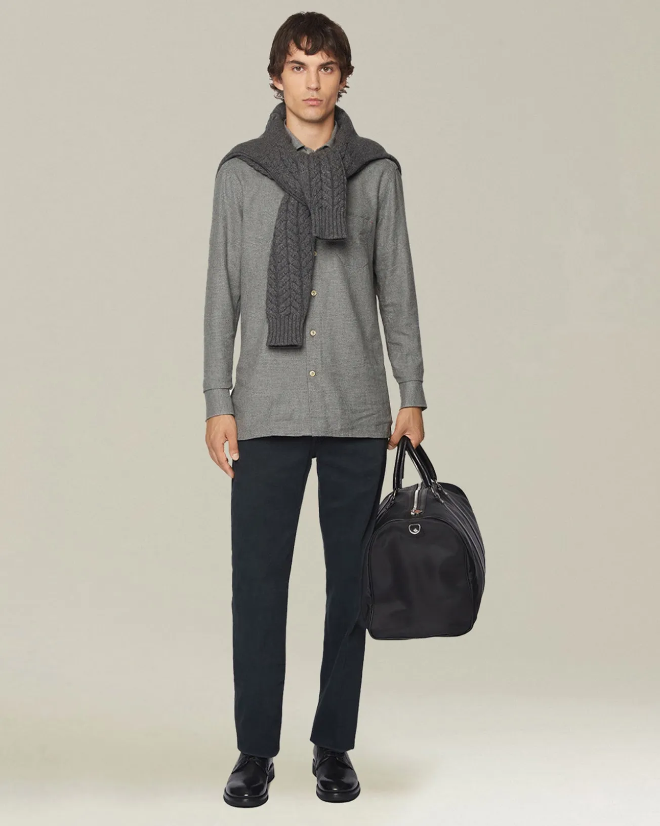 DENIM AND CASHMERE TAILORED JEANS