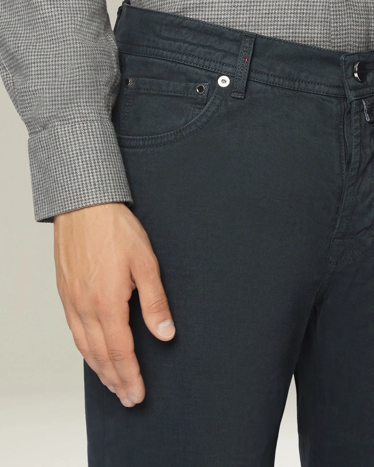 DENIM AND CASHMERE TAILORED JEANS