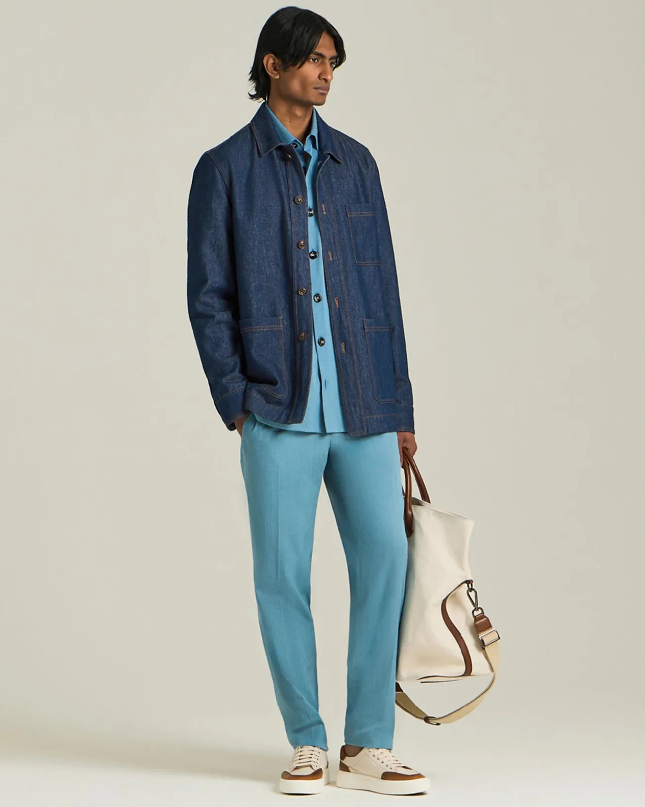 DENIM BLOUSON WITH A MINERAL WASH.