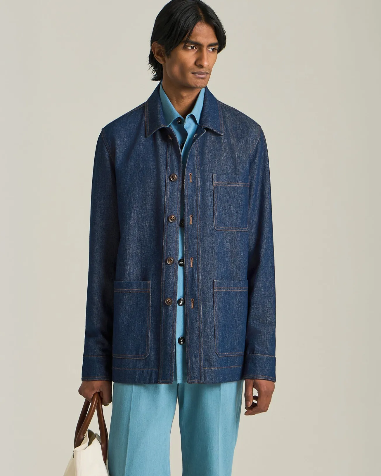 DENIM BLOUSON WITH A MINERAL WASH.