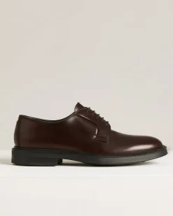 DERBY IN SMOOTH CALFSKIN BORDEAUX WITH RUBBER SOLE