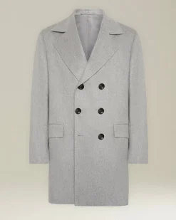 DOUBLE-BREASTED BRUSHED CASHMERE COAT