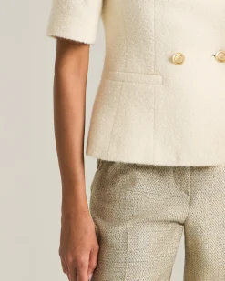 DOUBLE-BREASTED CASHMERE AND SILK BLAZER