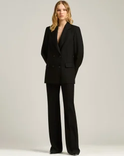 DOUBLE-BREASTED PINSTRIPE WOOL JACKET