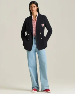 DOUBLE-BREASTED WOOL BLAZER - TENNIS CAPSULE COLLECTION