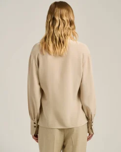 ELEGANT CREAM WHITE SILK BLOUSE