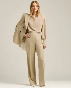 ELEGANT CREAM WHITE SILK BLOUSE