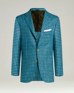 FINE BLEND CHECKED SINGLE-BREASTED JACKET