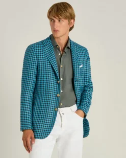 FINE BLEND CHECKED SINGLE-BREASTED JACKET
