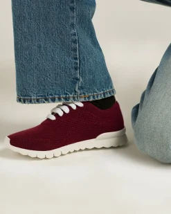 FIT BURGUNDY CASHMERE SNEAKERS