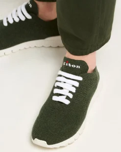 FIT PINE GREEN CASHMERE SNEAKERS