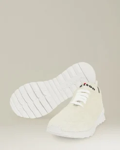 FITS SNEAKERS IN CREAM WHITE CASHMERE WITH CALFSKIN LINING