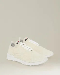 FITS SNEAKERS IN CREAM WHITE CASHMERE WITH CALFSKIN LINING