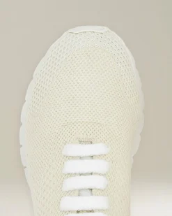 FITS SNEAKERS IN CREAM WHITE CASHMERE WITH CALFSKIN LINING